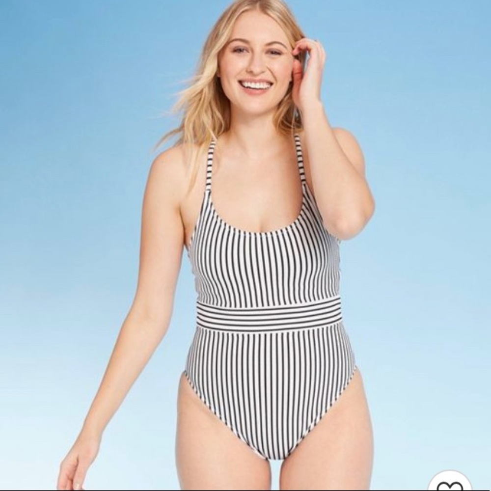 Shade & Shore Women's Ribbed 1 Piece Swimsuit